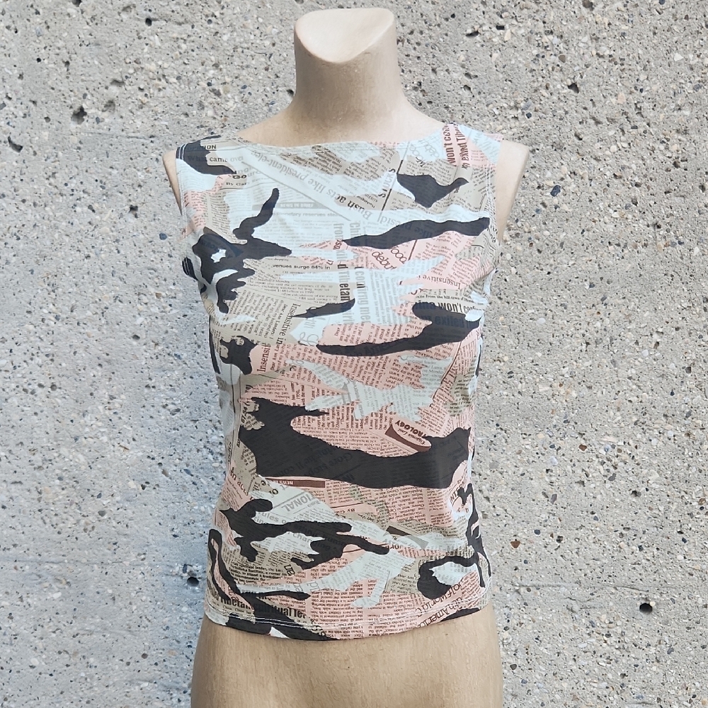 90s Camouflage Print Sleeveless Top
